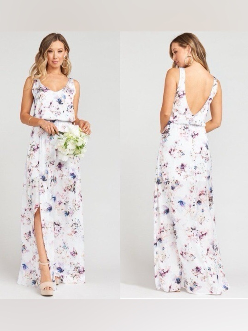 Show Me Your Mumu Kendall Maxi Dress in Bouquet Beauty Size XL White & Pastel